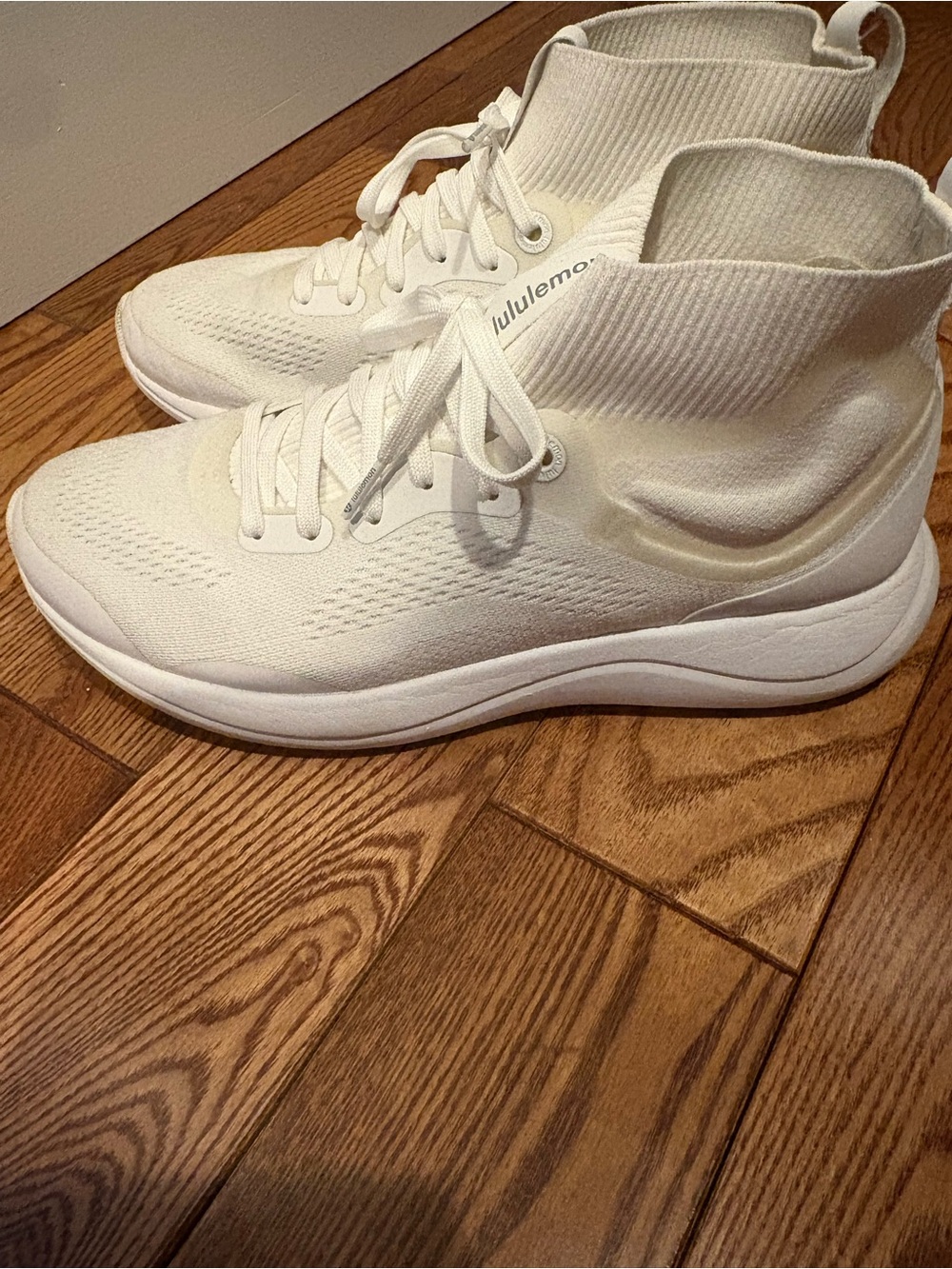 lululemon athletica Cream High-Top Knit Sneakers